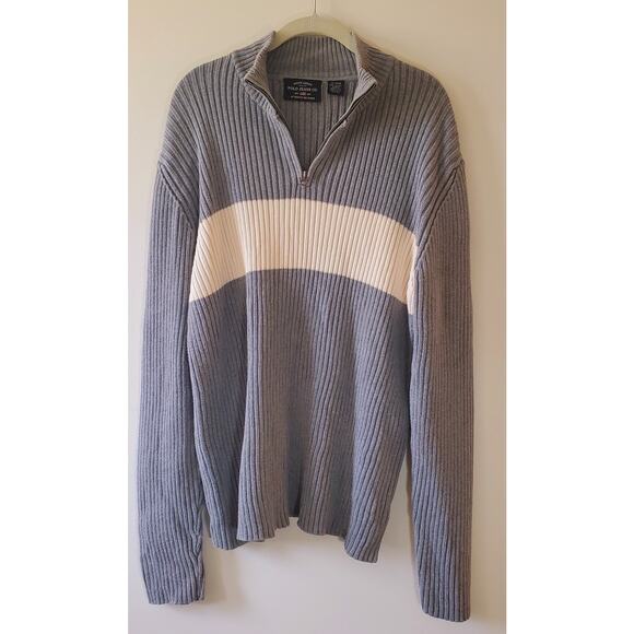 Polo Ralph Lauren Jeans Co Other - Ralph Lauren Polo Jeans Co Mens XL Half Zip Sweater Flag Cotton Gray Collegiate